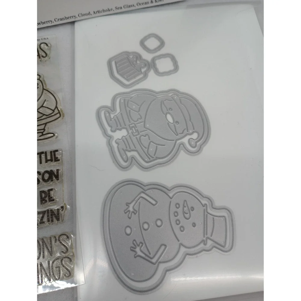 The Stamps of Life Paper Stamps Dies Christmas Santa Snowman Pudgies HSN